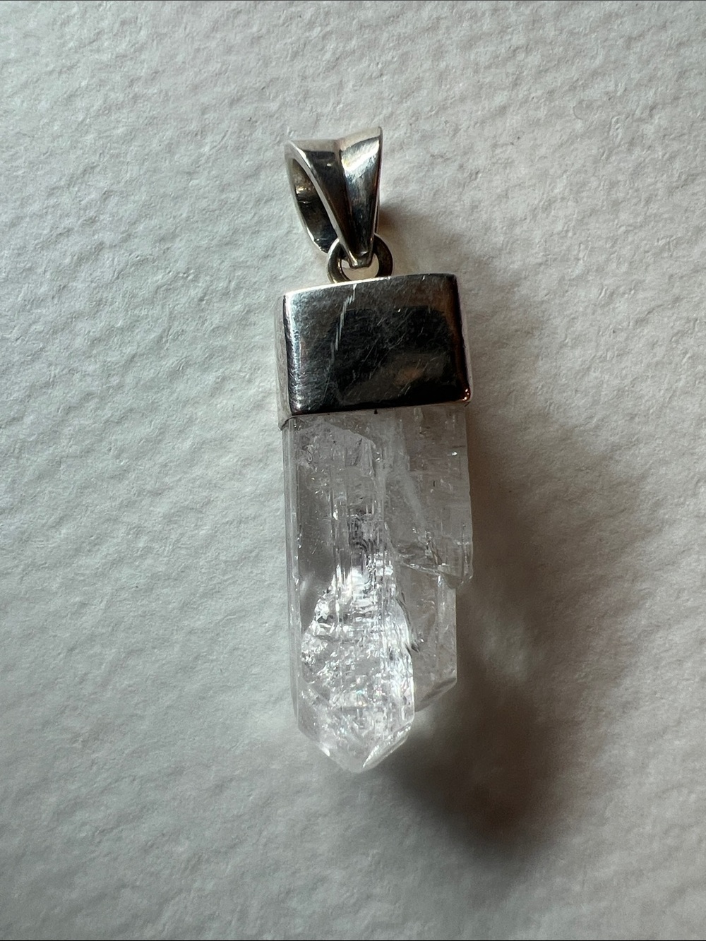 Sterling Silver Clear Quartz Point Pendant - Unbranded
